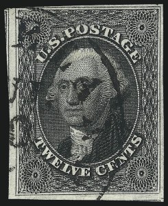 Sale 1007, Lot 2133, 12c 1851-56 Issue (Scott 17)