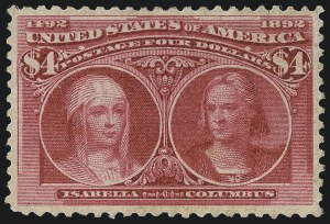 Sale 1007, Lot 2450, 1893 Columbian Issue ($2.00 thru $5.00, Scott 242-245)
