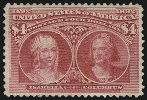 Sale 1007, Lot 2452, 1893 Columbian Issue ($2.00 thru $5.00, Scott 242-245)
