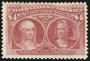 Sale 1007, Lot 2453, 1893 Columbian Issue ($2.00 thru $5.00, Scott 242-245)