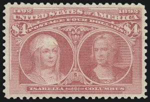 Sale 1007, Lot 2454, 1893 Columbian Issue ($2.00 thru $5.00, Scott 242-245)