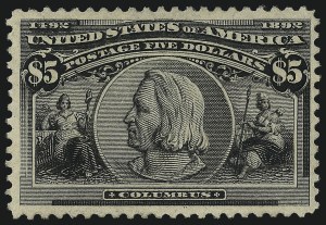 Sale 1007, Lot 2459, 1893 Columbian Issue ($2.00 thru $5.00, Scott 242-245)