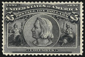 Sale 1007, Lot 2464, 1893 Columbian Issue ($2.00 thru $5.00, Scott 242-245)