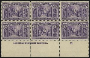 Sale 1007, Lot 2476, 1893 Columbian Issue Multiples (1c thru 15c, Scott 230-238)