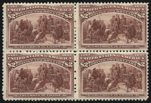 Sale 1007, Lot 2484, 1893 Columbian Issue Multiples (30c thru $5.00, Scott 239-245)