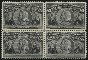 Sale 1007, Lot 2488, 1893 Columbian Issue Multiples (30c thru $5.00, Scott 239-245)