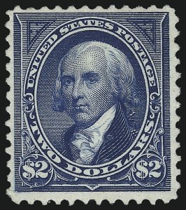 Sale 1007, Lot 2506, 1894 Unwatermarked Bureau Issue (Scott 246-262), $2.00 Bright Blue (262) Sale 1007, Lot 2506, 1894 Unwatermarked Bureau Issue (Scott 246-262)