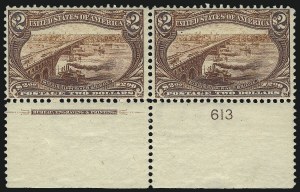 Sale 1007, Lot 2569, 1898 Trans-Mississippi Issue (50c thru $2.00, Scott 291-293)