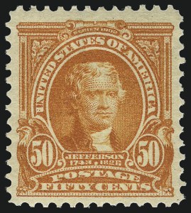 Sale 1007, Lot 2598, 1902-08 Issues (Scott 300-320), 50c Orange (310) Sale 1007, Lot 2598, 1902-08 Issues (Scott 300-320)