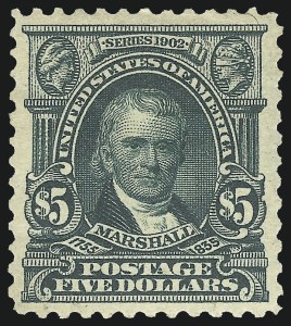 Sale 1007, Lot 2610, 1902-08 Issues (Scott 300-320), $5.00 Dark Green (313) Sale 1007, Lot 2610, 1902-08 Issues (Scott 300-320)