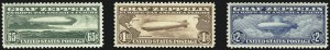 Sale 1007, Lot 2919, Air Post Graf Zeppelin Issue (Scott C13-C15, C18)