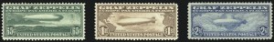 Sale 1007, Lot 2922, Air Post Graf Zeppelin Issue (Scott C13-C15, C18)