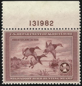 Sale Number 1007, Lot Number 3159, Hunting Permit singles (RW)