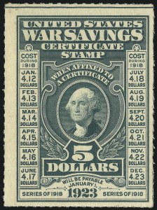 Sale 1007, Lot 3227, Savings Stamps (PS, WS)