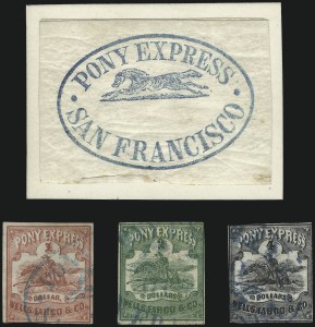 Sale 1010, Lot 149, Pony Express Stamps