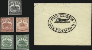 Sale 1010, Lot 150, Pony Express Stamps