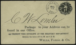 Sale 1011, Lot 1218, Western Express (Wells Fargo thru Whitney, groups)