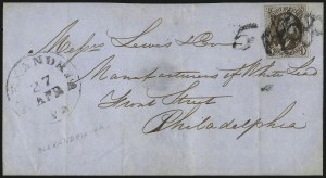 Sale 1011, Lot 1346, 5c 1847 Issue (Scott 1)