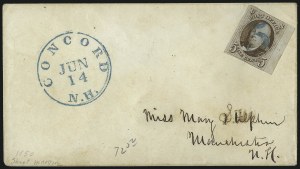 Sale 1011, Lot 1347, 5c 1847 Issue (Scott 1)