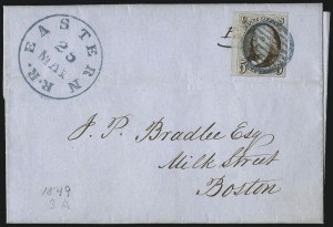 Sale 1011, Lot 1350, 5c 1847 Issue (Scott 1)