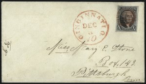 Sale 1011, Lot 1390, 10c 1847 Issue (Scott 2)