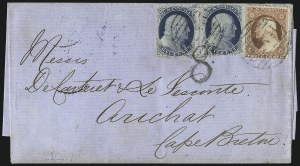 Sale 1011, Lot 1489, 1c-3c 1857-60 Issue (Scott 18-26)