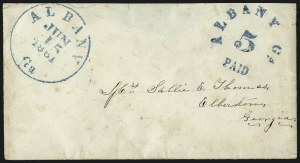 Sale 1011, Lot 1705, Confederate States (Express, Postmasters` Provisionals, Handstamped Paid)
