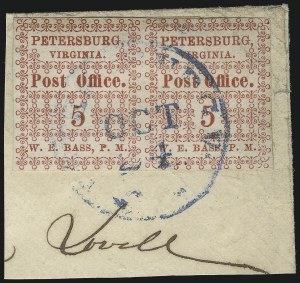 Sale 1011, Lot 1710, Confederate States (Express, Postmasters` Provisionals, Handstamped Paid)