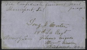 Sale 1011, Lot 1746, Confederate States (Trans-Mississippi Express, Blockade Mail, Groups)