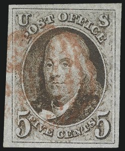Sale Number 1011, Lot Number 376, 5c-10c 1847 Issue (Scott 1-2)