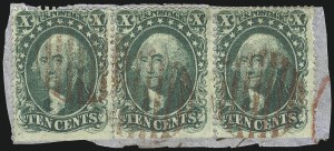 Sale 1011, Lot 427, 10c-90c 1857-60 Issue, 1c 1875 Reprint (Scott 31-40)