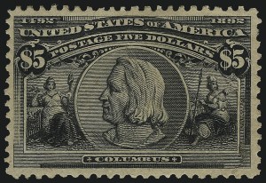 Sale 1011, Lot 609, 1893 Columbian Issue (Scott 230-245), $5.00 Columbian (245) Sale 1011, Lot 609, 1893 Columbian Issue (Scott 230-245)