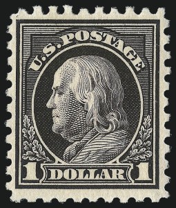 Sale 1011, Lot 748, 1912-15 Washington-Franklin Issues (Scott 407-460), $1.00 Violet Black (460) Sale 1011, Lot 748, 1912-15 Washington-Franklin Issues (Scott 407-460)