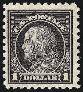 Sale 1011, Lot 757, 1916-17 Washington-Franklin Issues (Scott 467-487), $1.00 Violet Black (478) Sale 1011, Lot 757, 1916-17 Washington-Franklin Issues (Scott 467-487)