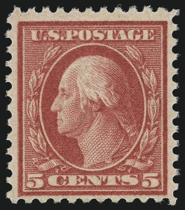 Sale 1011, Lot 768, 1917-20 Washington-Franklin Issues (Scott 493-547), 5c Rose, Error (505) Sale 1011, Lot 768, 1917-20 Washington-Franklin Issues (Scott 493-547)
