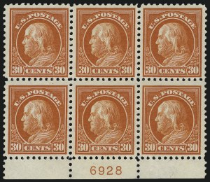 Sale 1011, Lot 773, 1917-20 Washington-Franklin Issues (Scott 493-547), 30c Orange Red (516) Sale 1011, Lot 773, 1917-20 Washington-Franklin Issues (Scott 493-547)