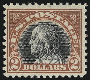 Sale 1011, Lot 776, 1917-20 Washington-Franklin Issues (Scott 493-547), $2.00 Orange Red & Black (523) Sale 1011, Lot 776, 1917-20 Washington-Franklin Issues (Scott 493-547)