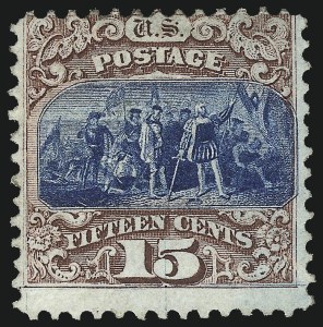 Sale 1014, Lot 1302, 1c-15c 1869 Pictorial Issue (Scott 112-119), 15c Brown & Blue, Ty. I (118) Sale 1014, Lot 1302, 1c-15c 1869 Pictorial Issue (Scott 112-119)