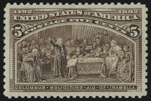 Sale Number 1014, Lot Number 1485, 5c-15c 1893 Columbian Issue (Scott 234-238)