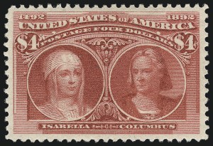 Sale 1014, Lot 1557, $4.00-$5.00 1893 Columbian Issue (Scott 244-245)