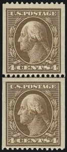 Sale 1014, Lot 1786, 1908-10 Washington-Franklin Issue Coils (Scott 348-356)