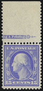 Sale 1014, Lot 1819, 1909 Washington-Franklin Bluish Paper, Incl. 4c and 8c (Scott 357-366)