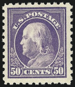 Sale 1014, Lot 1918, 1912-15 Washington-Franklin Issues (Scott 406-440), 50c Violet (440) Sale 1014, Lot 1918, 1912-15 Washington-Franklin Issues (Scott 406-440)