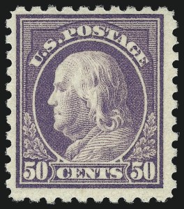 Sale 1014, Lot 1976, 1916-17 Washington-Franklin Issues (Scott 463-496), 50c Light Violet (477) Sale 1014, Lot 1976, 1916-17 Washington-Franklin Issues (Scott 463-496)