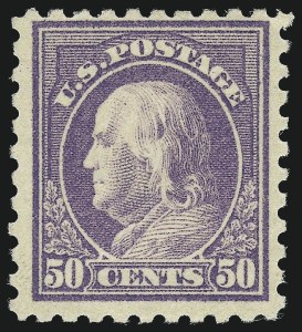 Sale 1014, Lot 1978, 1916-17 Washington-Franklin Issues (Scott 463-496), 50c Light Violet (477) Sale 1014, Lot 1978, 1916-17 Washington-Franklin Issues (Scott 463-496)