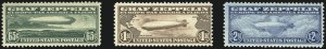 Sale 1014, Lot 2160, Air Post, Graf Zeppelin Issue (Scott C13-C15)