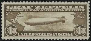 Sale 1014, Lot 2185, Air Post, Graf Zeppelin Issue (Scott C13-C15)