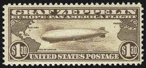 Sale 1014, Lot 2189, Air Post, Graf Zeppelin Issue (Scott C13-C15), $1.30 Graf Zeppelin (C14) Sale 1014, Lot 2189, Air Post, Graf Zeppelin Issue (Scott C13-C15)