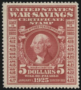 Sale 1014, Lot 2527, Savings Stamps