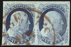 Sale 1017, Lot 101, 1c 1851-56 Issue (Scott 7-9)